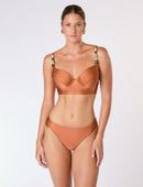 Biquíni Drapeado com Pedraria Conhaque