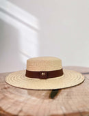 Chapeú Paris Palha Rústica Aba Grande - Preto