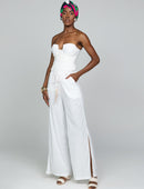 Calça Pantalona Fendas Frescor White