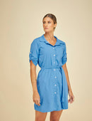 Saída de Praia Chemisier UltraTech UV50+ Safira