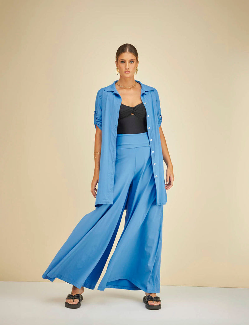 Calça Pantalona Cos Largo Extra Safira