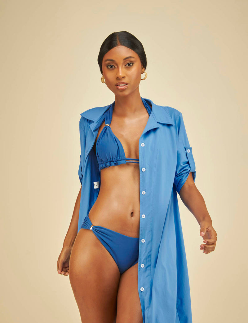 Saída de Praia Chemisier UltraTech UV50+ Safira