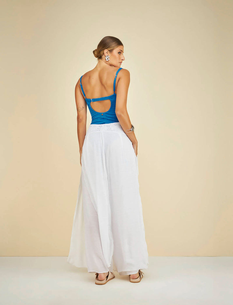 Calça Sobreposta Cós Renda