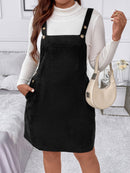 Vestido Jardineira Feminino com Bolso Veludo - Késia. Plus Size