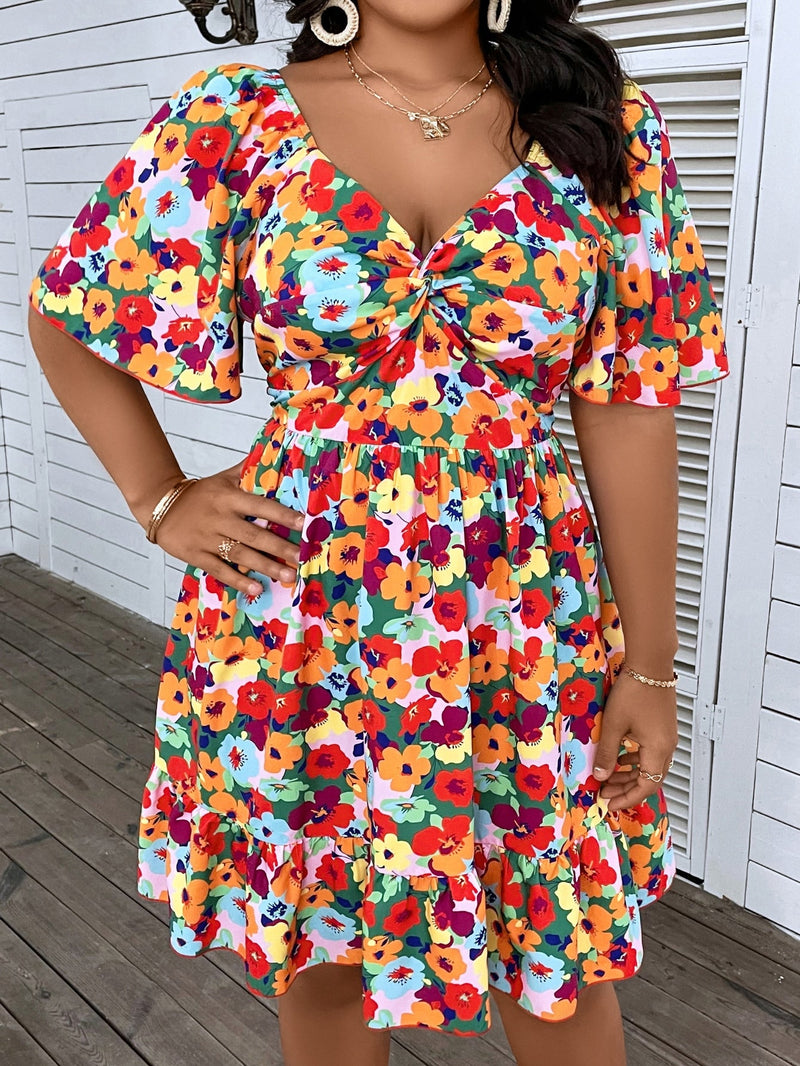 Vestido Feminino Estampado Floral Boho - Zélia. Plus Size