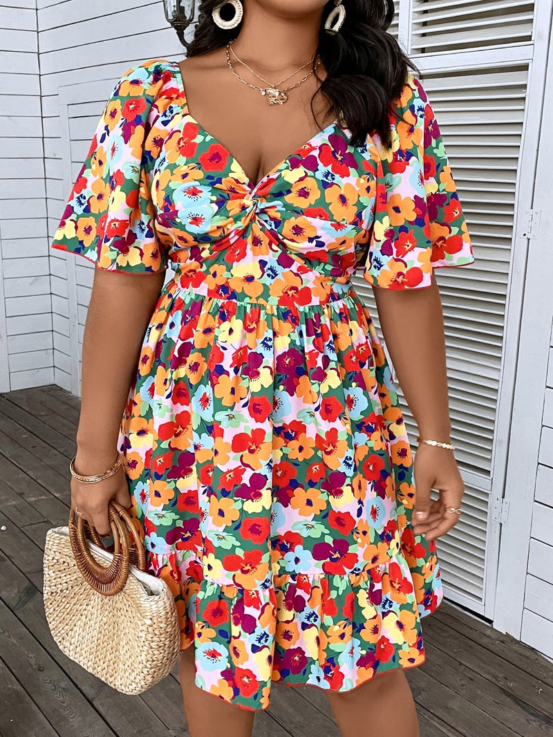 Vestido Feminino Estampado Floral Boho - Zélia. Plus Size