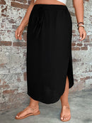 Saia Feminino com bainha curvada - Arienne. Plus size