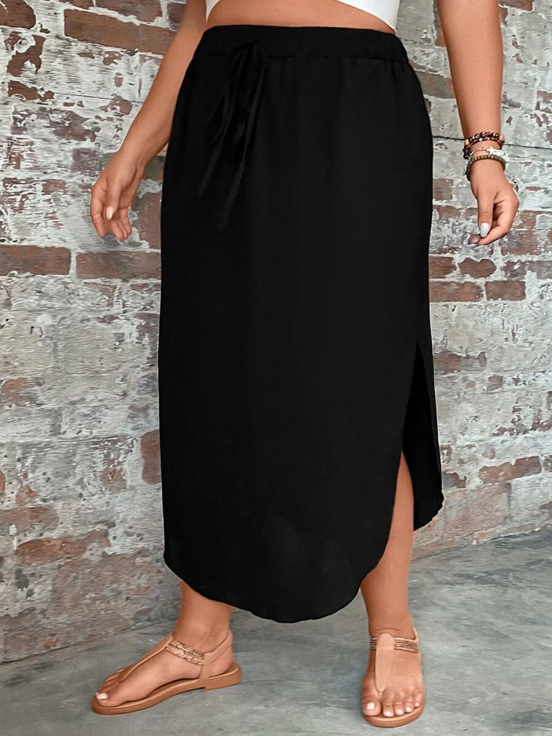 Saia Feminino com bainha curvada - Arienne. Plus size