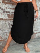 Saia Feminino com bainha curvada - Arienne. Plus size