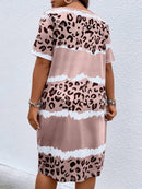 Vestido feminino estampado manga curta Leonice Plus Size