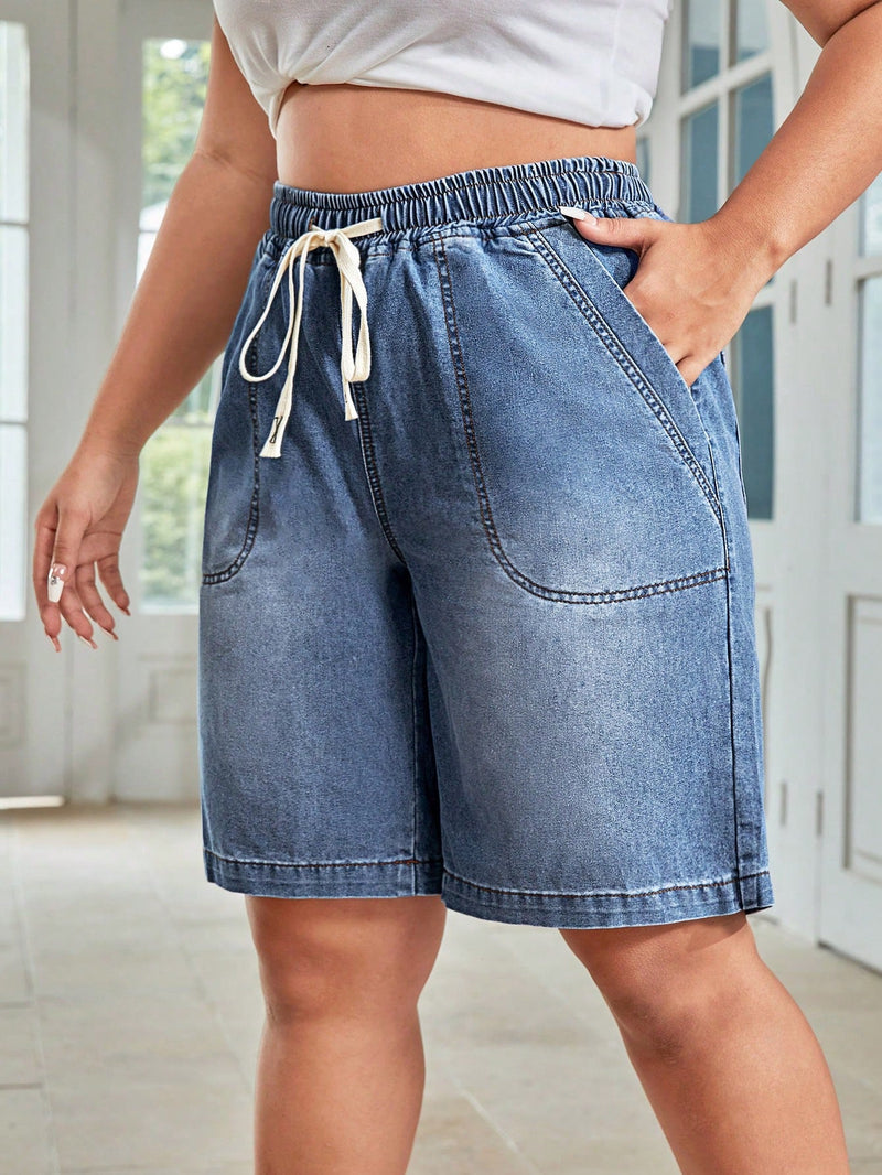 Shorts Feminino com Cordão na cintura - Serena. Plus Size