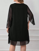 Vestido Feminino Manga Solta Luna Plus Size