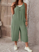 Macacão Feminino sem mangas e Botão Frontal - Luana. Plus Size