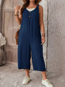 Macacão Feminino sem mangas e Botão Frontal - Luana. Plus Size