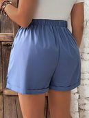 Short Feminino de Cintura com Cordão e Bolsos - Anastasia. Plus Size