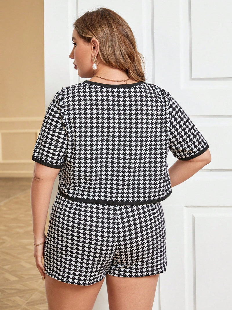 Conjunto feminino de jaleco e bermuda Gracielys. Plus Size