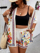 Conjunto Feminino de Kimono e Short com Bolsos - Vitória. Plus Size