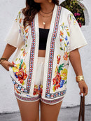 Conjunto Feminino de Kimono e Short com Bolsos - Vitória. Plus Size