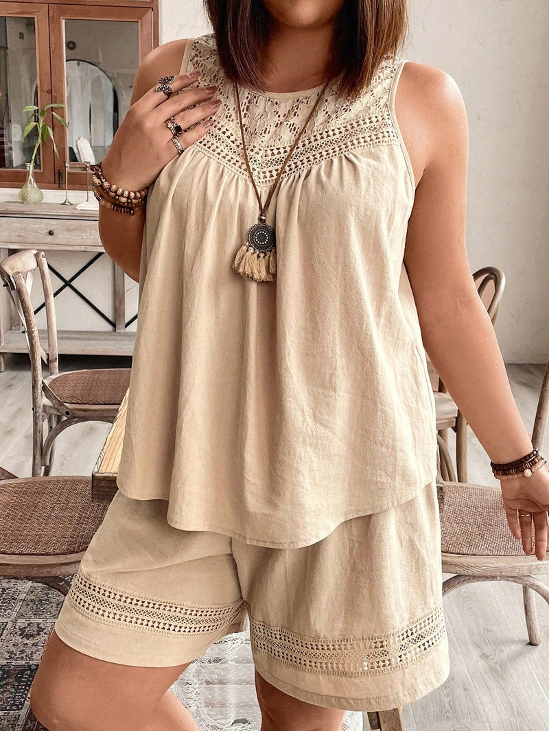 Conjunto feminino solto de verão Edelis. Plus Size