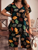 Conjunto feminino estampado de bermuda Isabelly. Plus Size