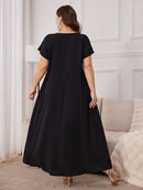 Túnica feminina com Bordado de manga curta - Rania. Plus Size