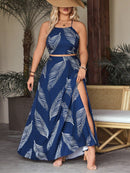 Conjunto Feminino com top e saia com fenda Regiane. Plus Size