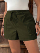 Short Feminino de Cintura com Cordão e Bolsos - Anastasia. Plus Size