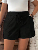 Short Feminino de Cintura com Cordão e Bolsos - Anastasia. Plus Size