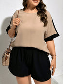Conjunto Feminino de Shorts e Camisa Casual - Liny. Plus Size