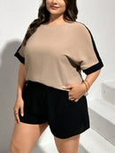 Conjunto Feminino de Shorts e Camisa Casual - Liny. Plus Size