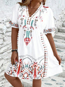 Vestido Feminino Boho Estampa Floral - Érica. Plus Size