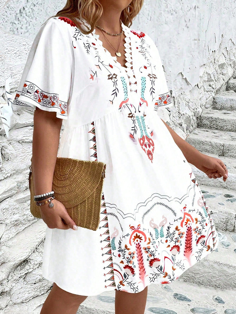 Vestido Feminino Boho Estampa Floral - Érica. Plus Size
