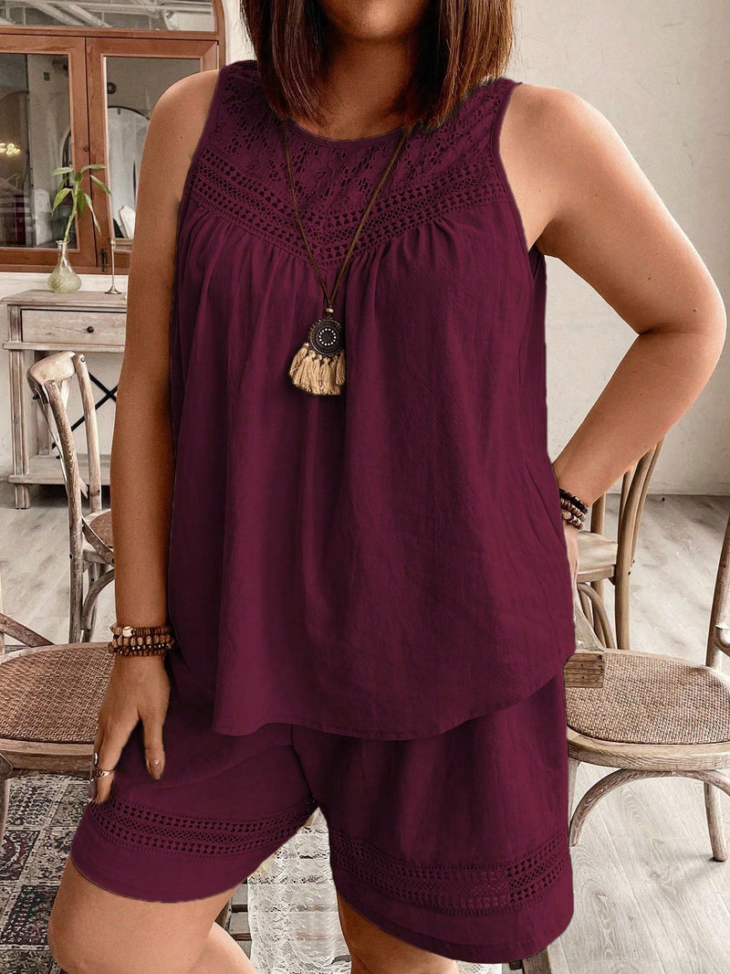 Conjunto feminino solto de verão Edelis. Plus Size
