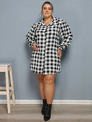 Vestido Camisa Feminino Xadrez com Manga Longa - Laila. Plus Size