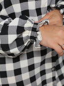 Vestido Camisa Feminino Xadrez com Manga Longa - Laila. Plus Size