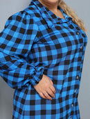 Vestido Camisa Feminino Xadrez com Manga Longa - Laila. Plus Size