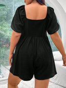 Macacão Feminino com Manga Bufante e Design Minimalista - Anísia. Plus Size.