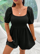 Macacão Feminino com Manga Bufante e Design Minimalista - Anísia. Plus Size.