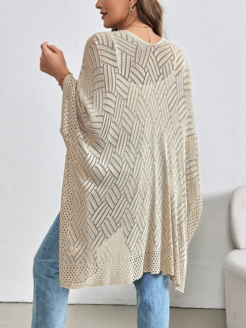 Cardigan Feminina de Praia com Efeito Vazado - Nicole. Plus Size