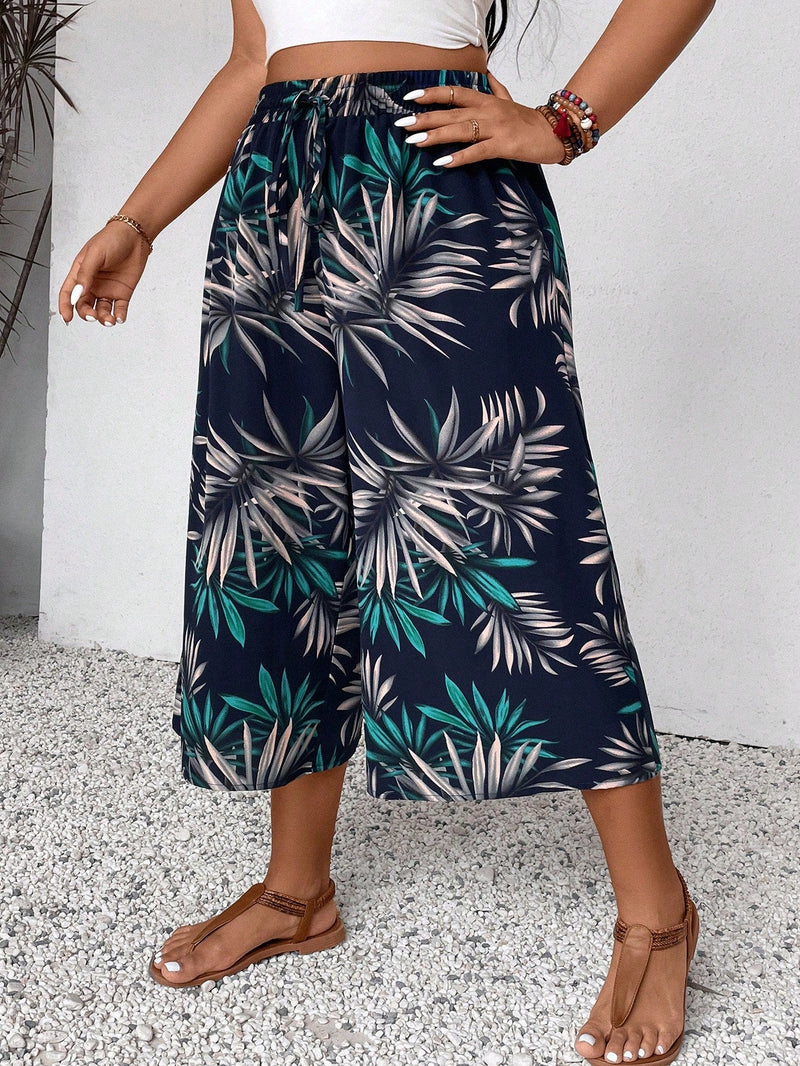 Calça Capri Feminina Perna Larga Amanda. Plus Size