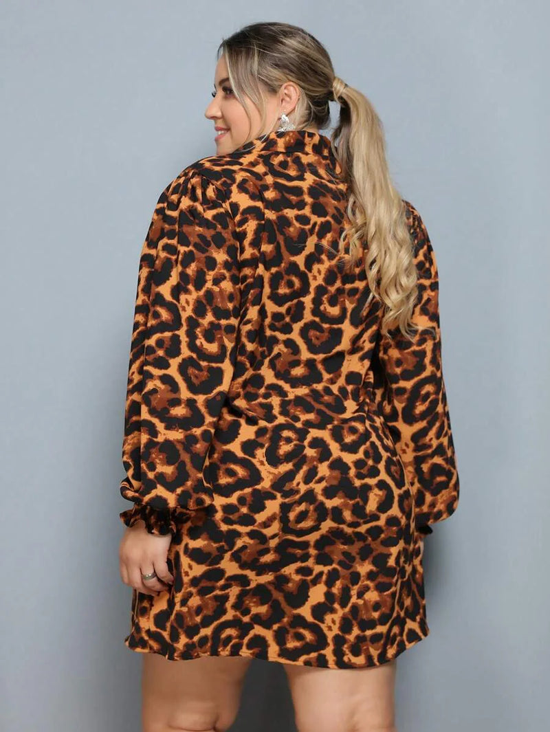 Vestido Camisa Feminino Xadrez com Manga Longa - Laila. Plus Size