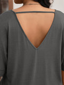 Conjunto Feminino camiseta com manga morcego e calça larga - Karol. Plus Size