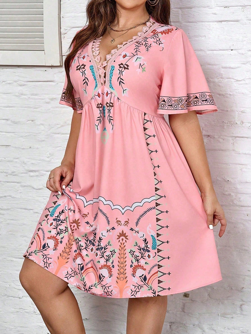 Vestido Feminino Boho Estampa Floral - Érica. Plus Size
