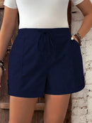 Short Feminino de Cintura com Cordão e Bolsos - Anastasia. Plus Size