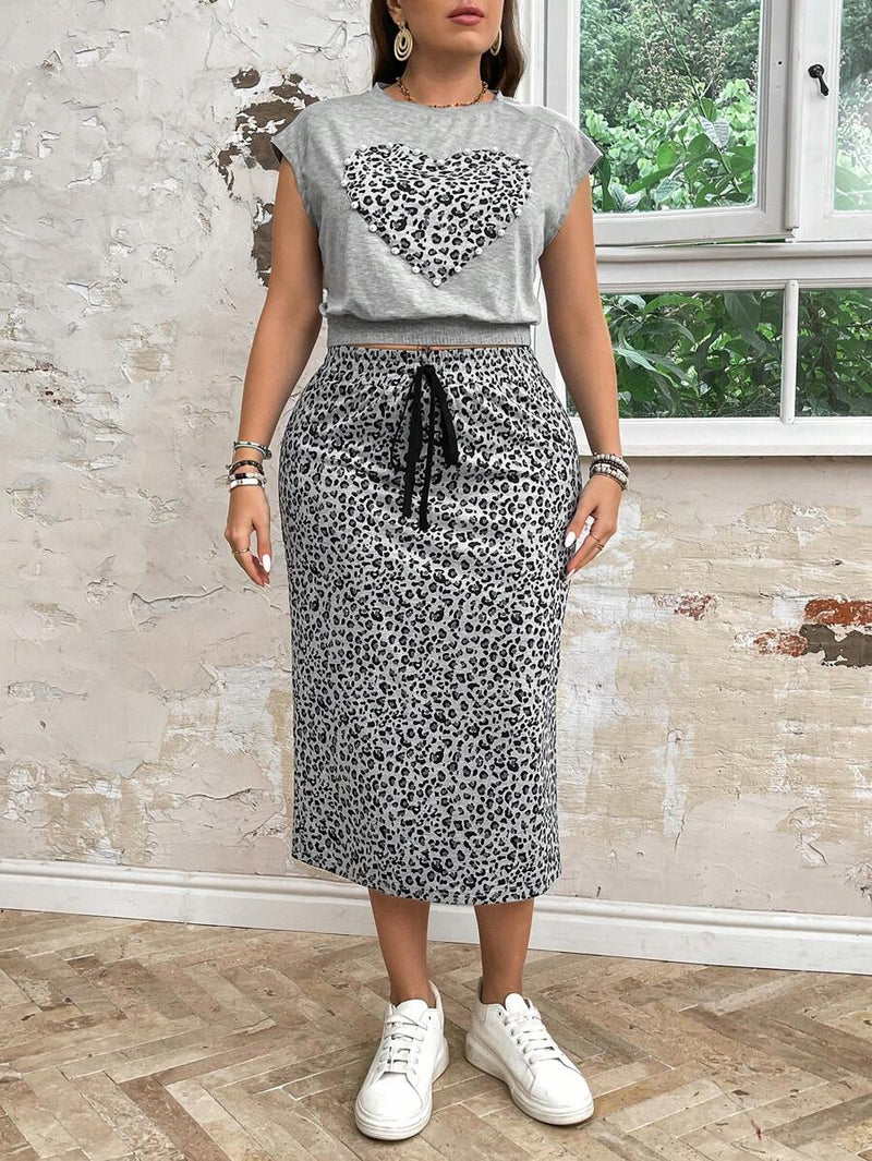 Conjunto Feminino de 2 peças de Saia e Top - Celina. Plus Size