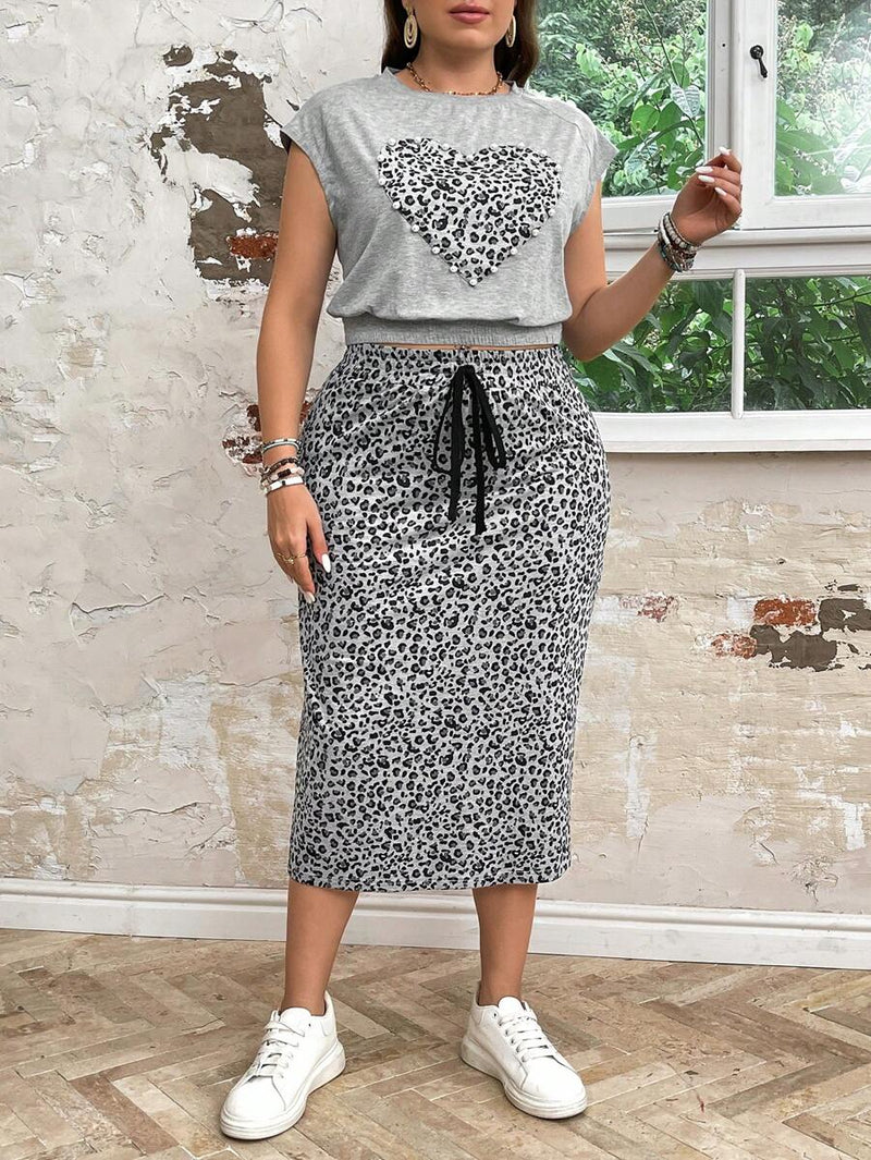 Conjunto Feminino de 2 peças de Saia e Top - Celina. Plus Size