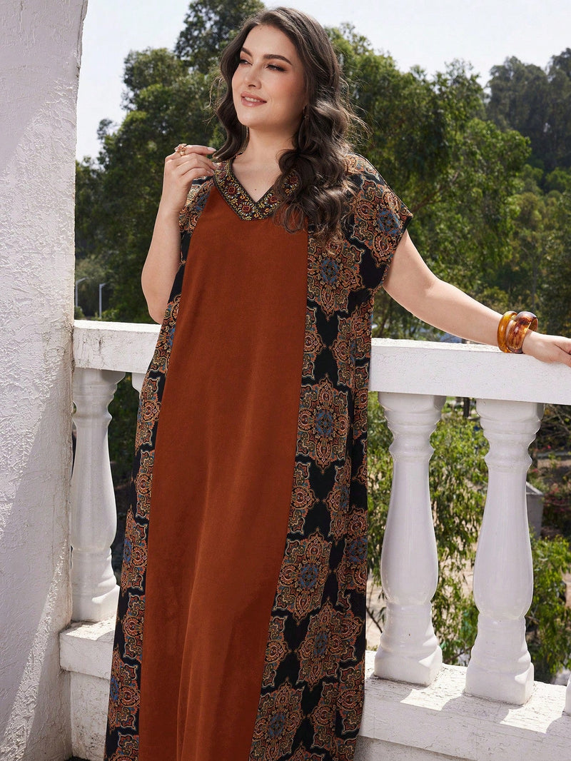 Túnica Feminina reto de manga curta morcego - Samira. Plus Size