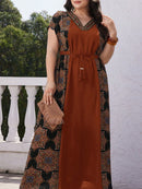 Túnica Feminina reto de manga curta morcego - Samira. Plus Size