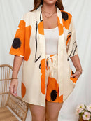 Conjunto Feminino  de Quimono de Manga Curta e Short - Vick. Plus Size