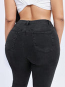 Calça Jeans Elástica Feminina com Bolsos - Hana. Plus Size